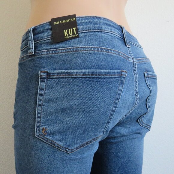 Kut from the Kloth Denim - KUT from the KLOTH Jeans Women DISTRESSED Denim Crop Straight Leg Plus Size 20W